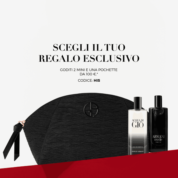 One hand holds Si Passione, while the red counter displays ADGH PROFONDO EDP and a black pouch.